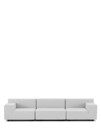 Plastics Tech Fabric Three-Seater Sofa White