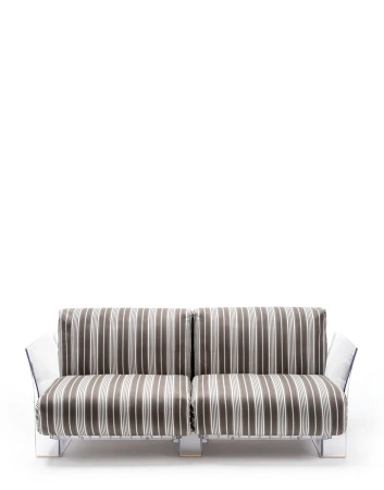 Pop Outdoor Two-Seater Stripes Sofa Taupe