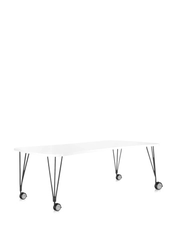 Max 190x90 cm Stół Na Kółkach Biały Czarny