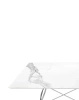 Glossy Marble Square 118x118 cm Chrome White Table