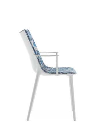 H.H.H. Upholstered Fabric Krzesło Biały Niebieski