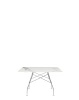 Glossy Marble Square 118x118 cm Chrome White Table