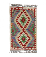 Dywan wełniany kilim afgański wielokolorowy 97920 89x57