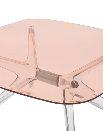 Blast Square Table Pink/Chrome