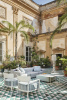 Plastics Outdoor Two-Seater + Pouf Sofa Bordowy