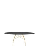 Glossy Marble Oval 192x118 cm Gold-plated Black Marquina Table