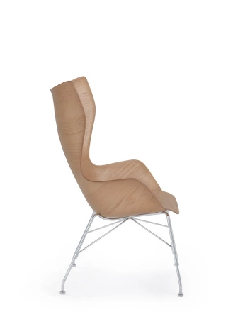 K/Wood Slatted Ash Chair Light Wood Chromed FSC™
