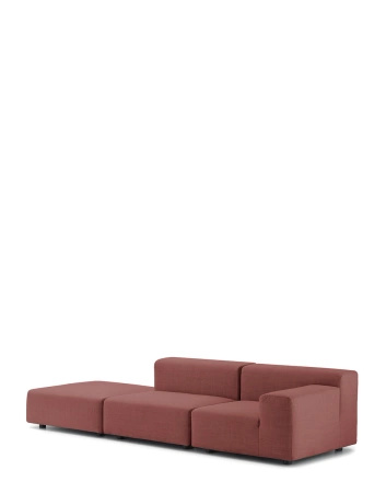 Plastics Outdoor Two-Seater + Pouf Sofa Bordowy