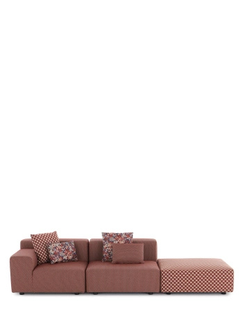 Plastics Outdoor Liberty 2 Seater + 1 Pouf Obi Check Sofa Rusty