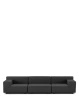 Plastics Tech Fabric Three-Seater Sofa Black