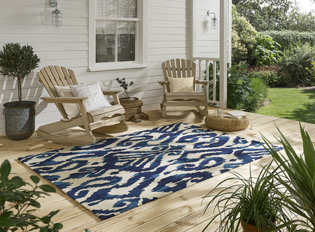 Sanderson Dandelion Clocks Kasuri Indigo 446208 Outdoor rug