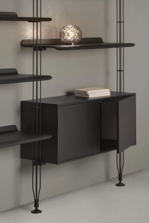 Adam Wood with Container 2 Bookcase Dark Wood