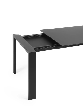 Four Extendable 160-170x90 cm Extendable Table Black 