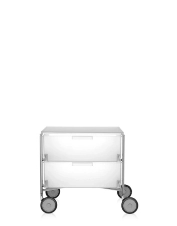 Mobil 2 Drawers With Wheels Dresser White