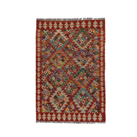 Wool kilim afghan rug multicolored 100360 145x100