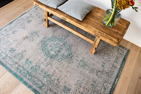Louis de Poortere Fading World Medallion Jade Oyster rug 8259