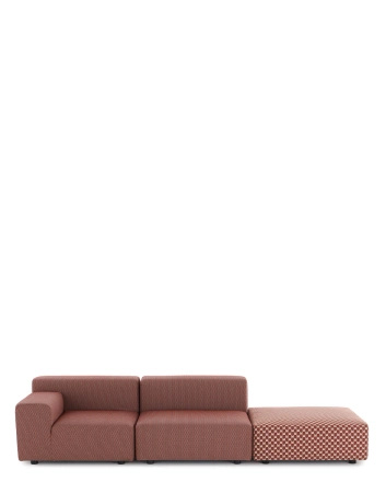 Plastics Outdoor Liberty 2 Seater + 1 Pouf Obi Check Sofa Rusty