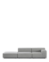 Plastics Outdoor Two-Seater + Pouf Sofa Szary