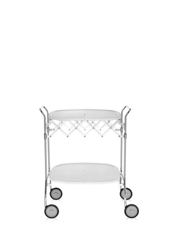 Gastone Chromo Book Cart White Glossy