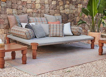 Gan Garden Layers Diagonal Almond-Peach Carpet