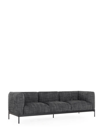 Asia Sofa Three-Seater (Cotone Structure) Czarny
