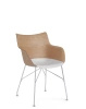 Q/Wood Slatted Ash Krzesło Jasne Drewno Chromowany FSC™
