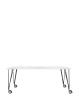 Max 190x90 cm Table on Wheels White Black