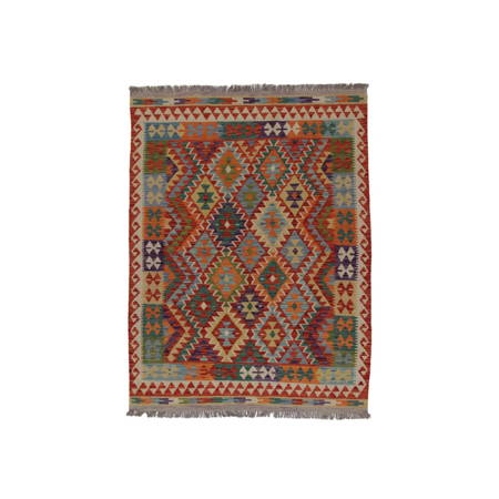 Dywan wełniany kilim afgański wielokolorowy 100422 207x155