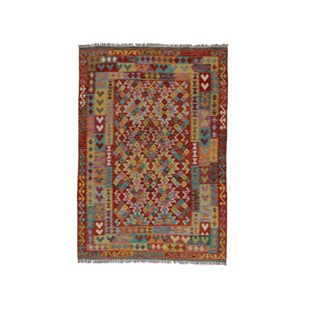Dywan wełniany kilim afgański wielokolorowy 100460 245x175
