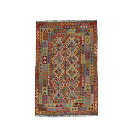 Dywan wełniany kilim afgański wielokolorowy 100464 247x168